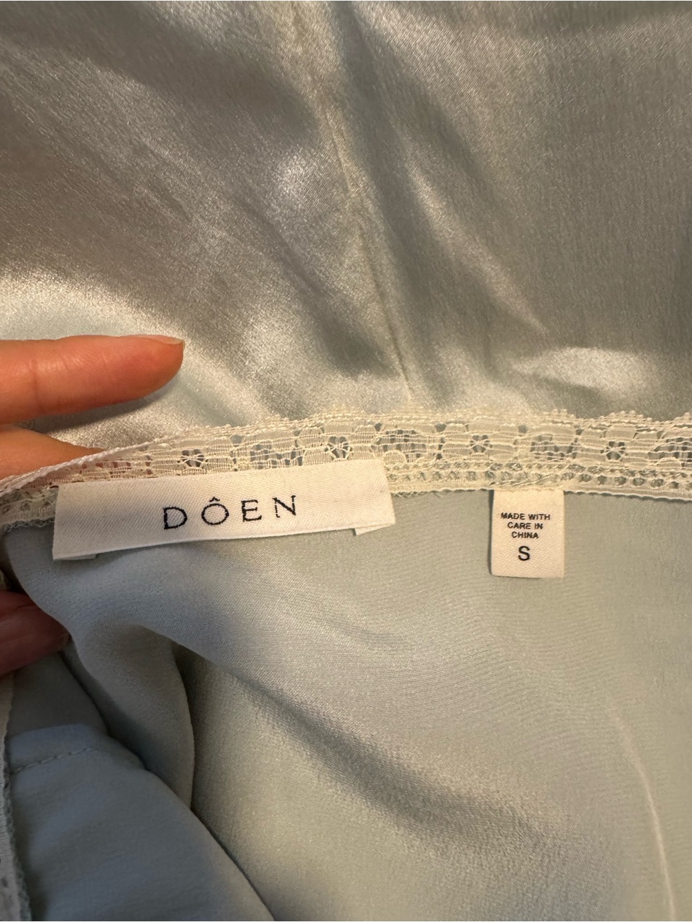 Doen Celano Silk Lace Dress in Light Blue Size Small - Picture 9 of 12
